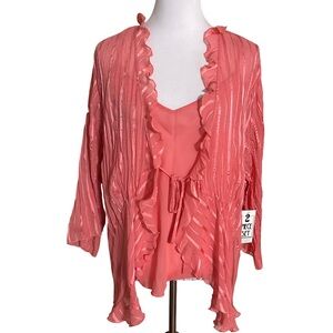 Studio 1940 Coral Two Piece Blouse Set